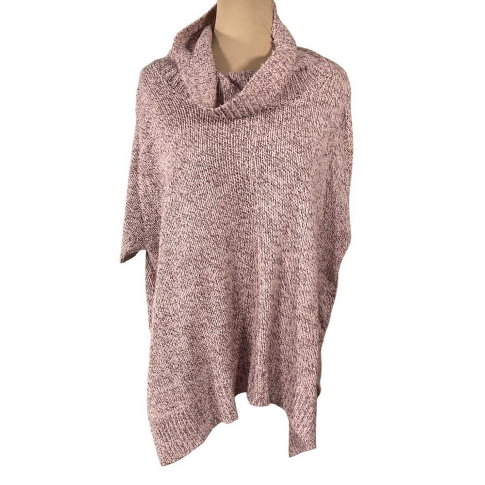 Alya Sweater Short Sleeve Cowl Neck Size M/L Pink Marled
